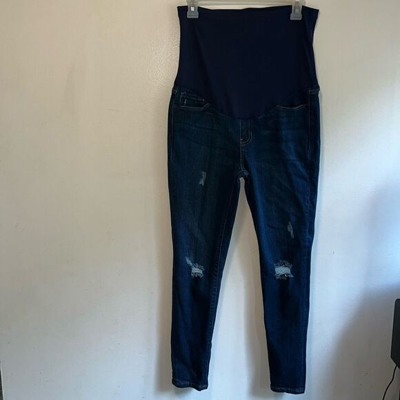 EXCELLENT DISTRESSED CONDITION SIZE 29 PINK BLUSH MATERNITY JEANS - Picture 3 of 9